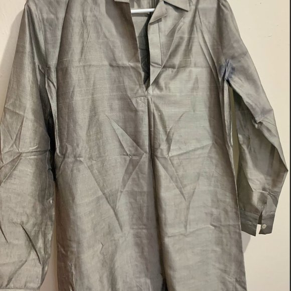 Michael Kors Silk / Cotton Silver Dress - Picture 2 of 12